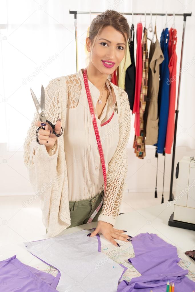 Female Tailor Cutting Material