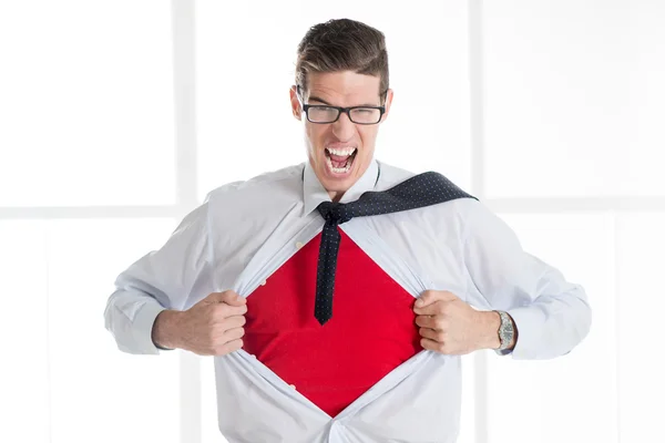 Young Businessman - Superhero — Stock Photo, Image