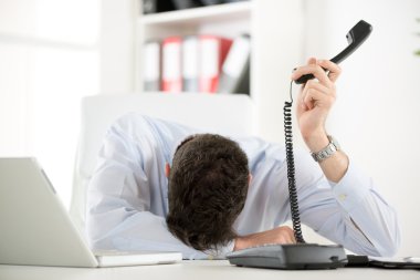 Exhausted Businessman clipart