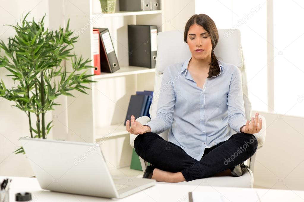 Businesswoman Meditating