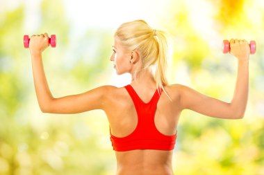 Kadın açık fitness egzersiz 