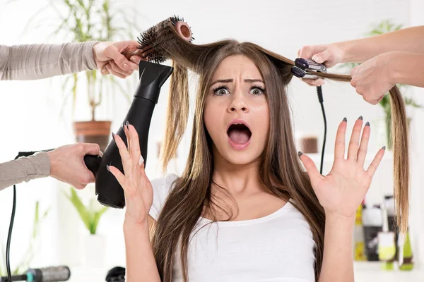 At The Hairdresser's — Stock Photo, Image