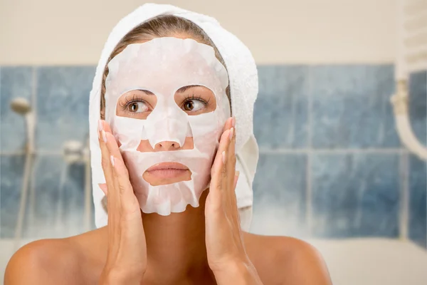 Young Woman With Facial Mask — Stock Photo, Image