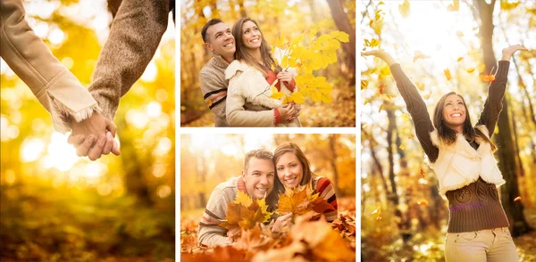 Autunno Collage di coppia — Foto Stock