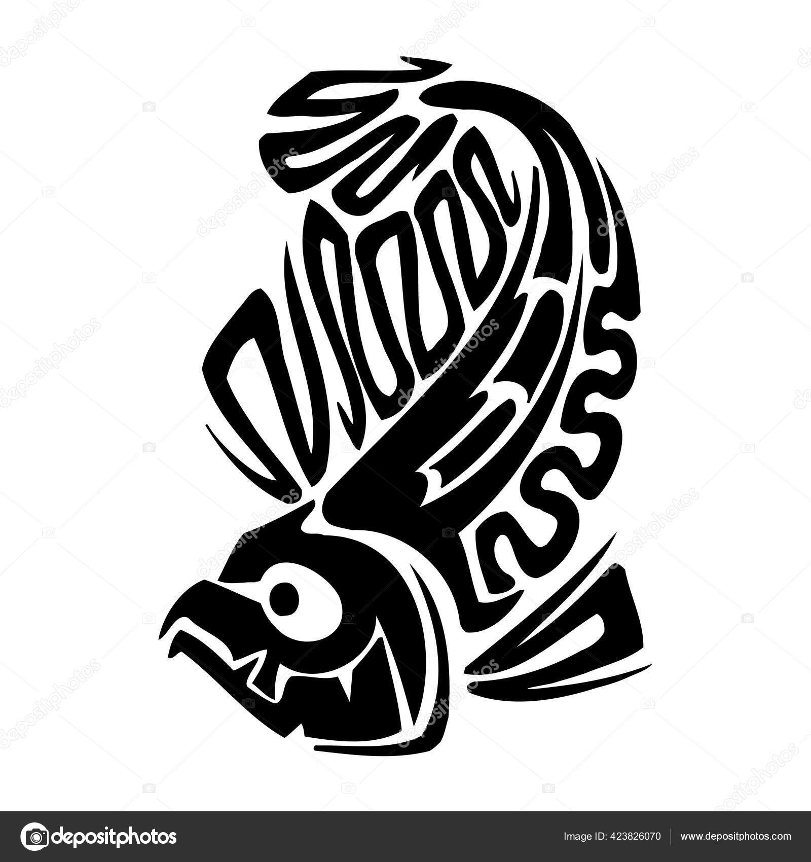 Download Tribal Fish Sea Monster Svg Digital Download Tribal Tattoo Cricut Cameo Silhouette Vector Clipart Decals Logo Design Vector Image By C Digital Clipart Vector Stock 423826070