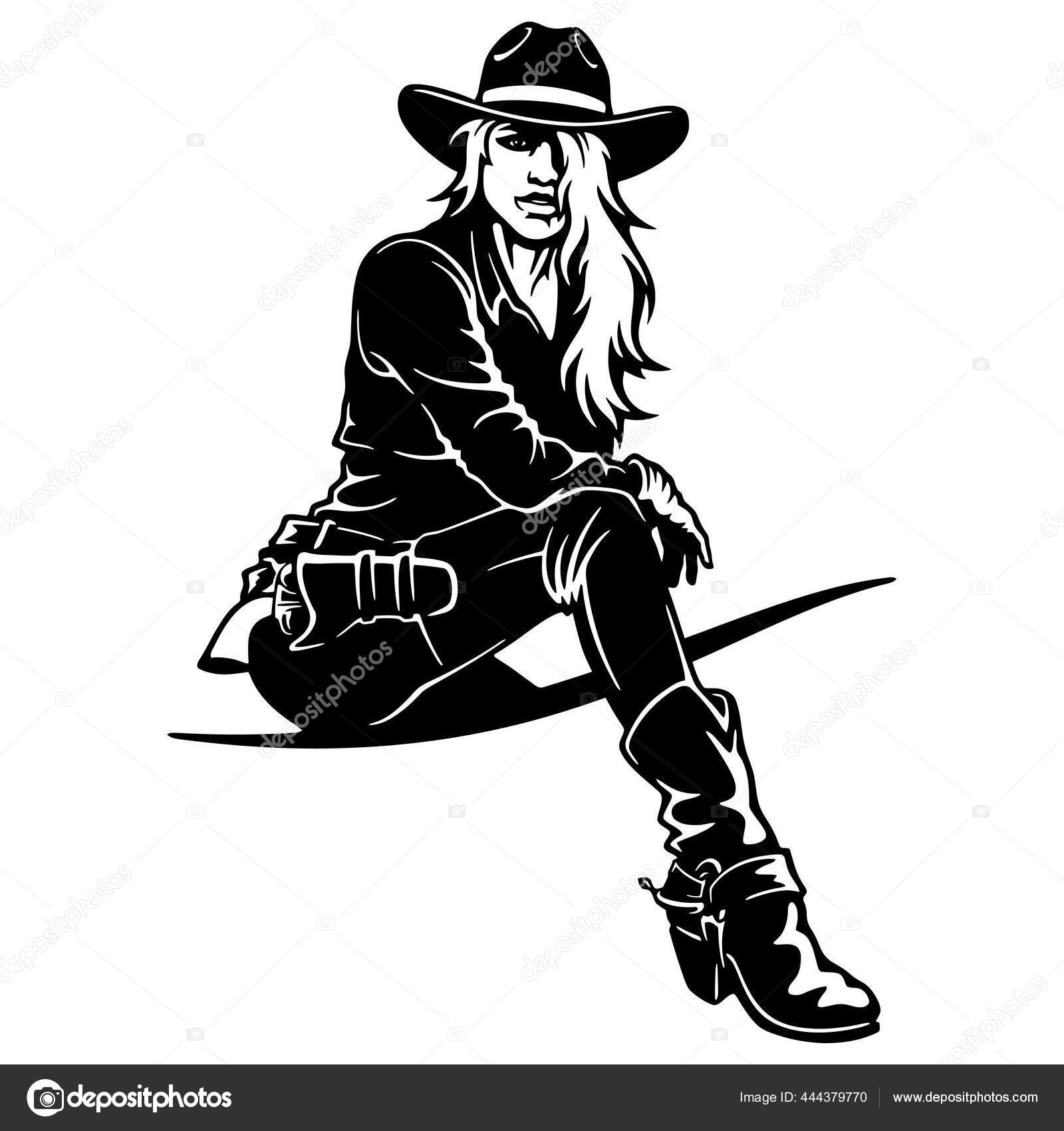Cowgirl Girl Wild West Cricut Silhouette Svg Vector Clip Art Cut