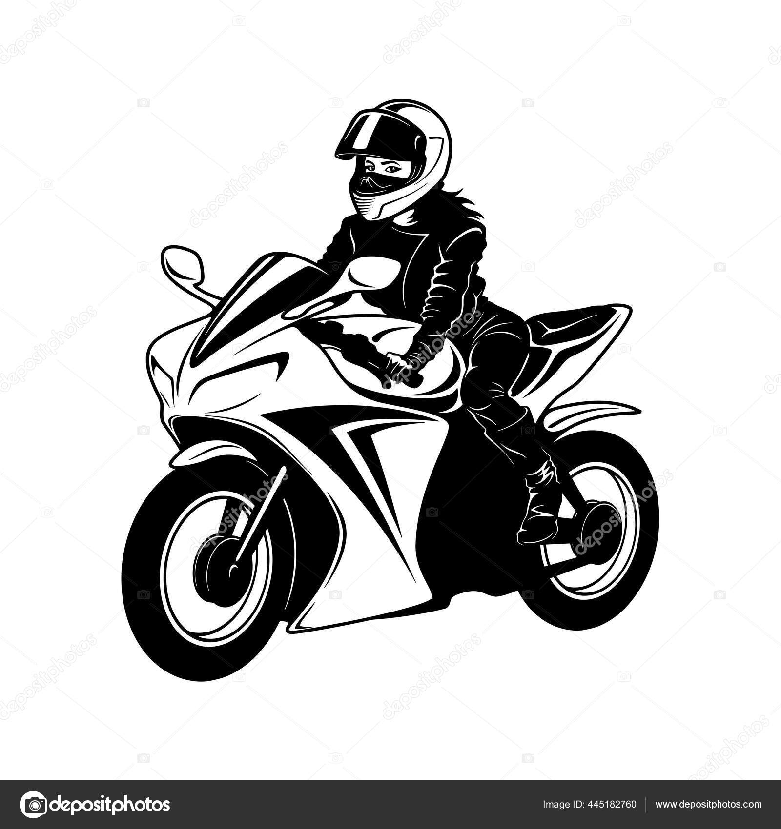Girl On Motorcycle Clipart