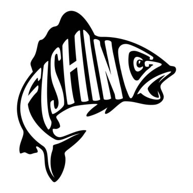 Stylized fish, Fishing logo, lettering. Template club emblem. Fishing theme vector illustration. vector Stylized fish, Fishing logo, lettering. Template club emblem. Fishing theme vector illustration. vector