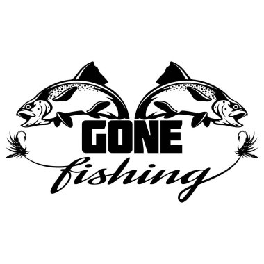 Go Fishing logo, lettering. Template club emblem. Fishing theme vector illustration. vector Go Fishing logo, lettering. Template club emblem. Fishing theme vector illustration. vector