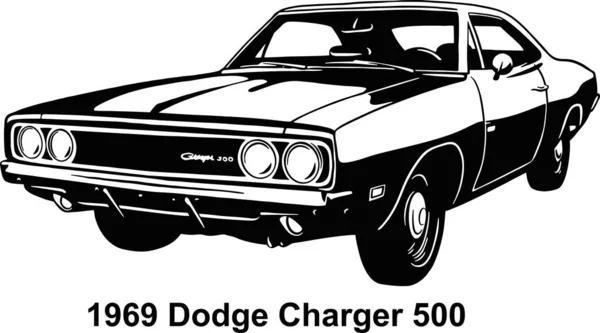 Kaslı araba - Eski Amerikan Klasik Araba, 1970 'ler, Kas Araba Stencil - Tişört ve amblem için Vektör Klip Sanatı