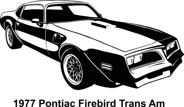 Muscle car - Old USA Classic Car, 1970-е, Muscle car Stencil - Vector Clip Art for tshirt and emblem — стоковый вектор