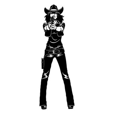 Bang-Bang kovboy, Kız, Vahşi Batı, Cricut Siluet svg, Vektör Klip Sanatı, Dosyaları Kes