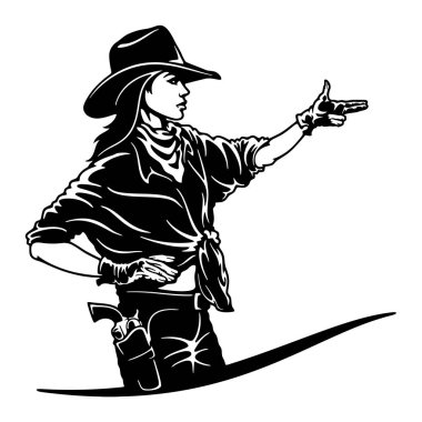 Bang-Bang kovboy, Kız, Vahşi Batı, Cricut Siluet svg, Vektör Klip Sanatı, Dosyaları Kes