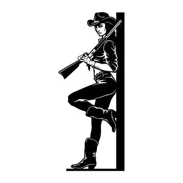 Bang-Bang cowgirl, Girl, Wild West , Cricut Silhouette svg, Vector Clip Art, Cut Ready Files - Stok Vektor