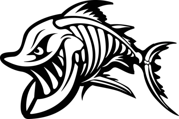 サメのロゴ。テンプレートクラブエンブレム。釣りをテーマにしたベクターイラスト. — ストックベクタ