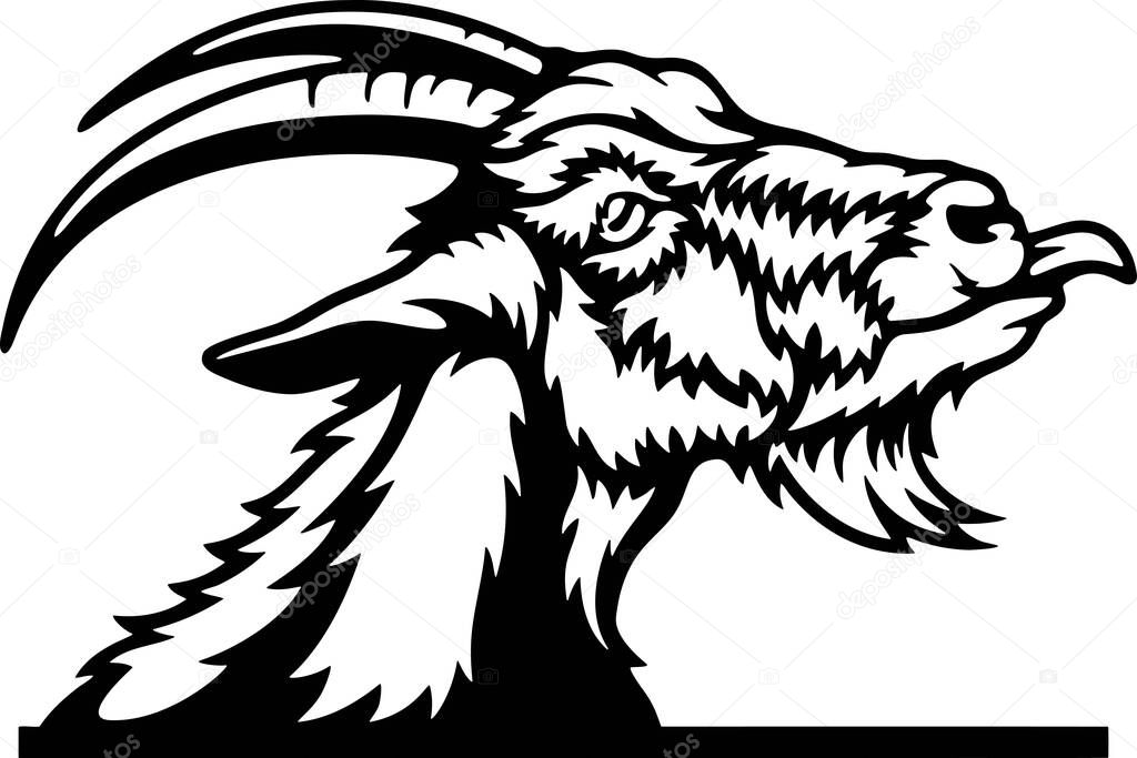 Peeking Goat - Funny Farm Animals peeking out - face head isolated on white vector stock