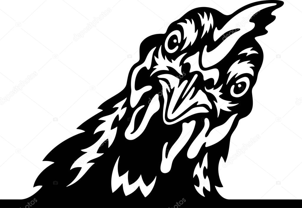 Peeking Hen - Funny Farm Animals peeking out - face head isolated on white vector stock