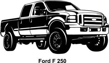 Big American Car - pickup truck of the USA vector clipart