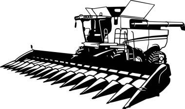 Harvester, Combine - Farm Tractor, farming vehicle - farm silhouette clipart