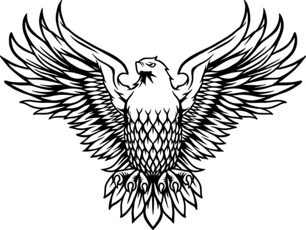 Heraldic eagle. Vector illustration of a proud eagle with spread wings.