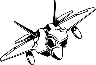 Military Fighter aircraft detailed silhouette. isolated on a white background clipart