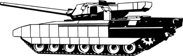 Russischer Kampfpanzer. Armata-Panzer. Panzer der Armee. Vektorillustration. — Stockvektor
