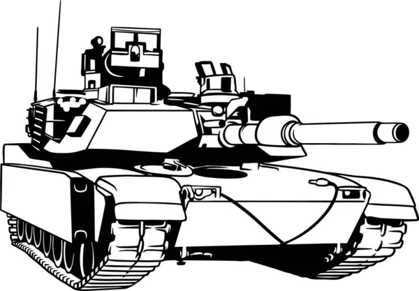 Amerikanischer Kampfpanzer. Abrams Panzer. Panzer der Armee. Vektorillustration. — Stockvektor