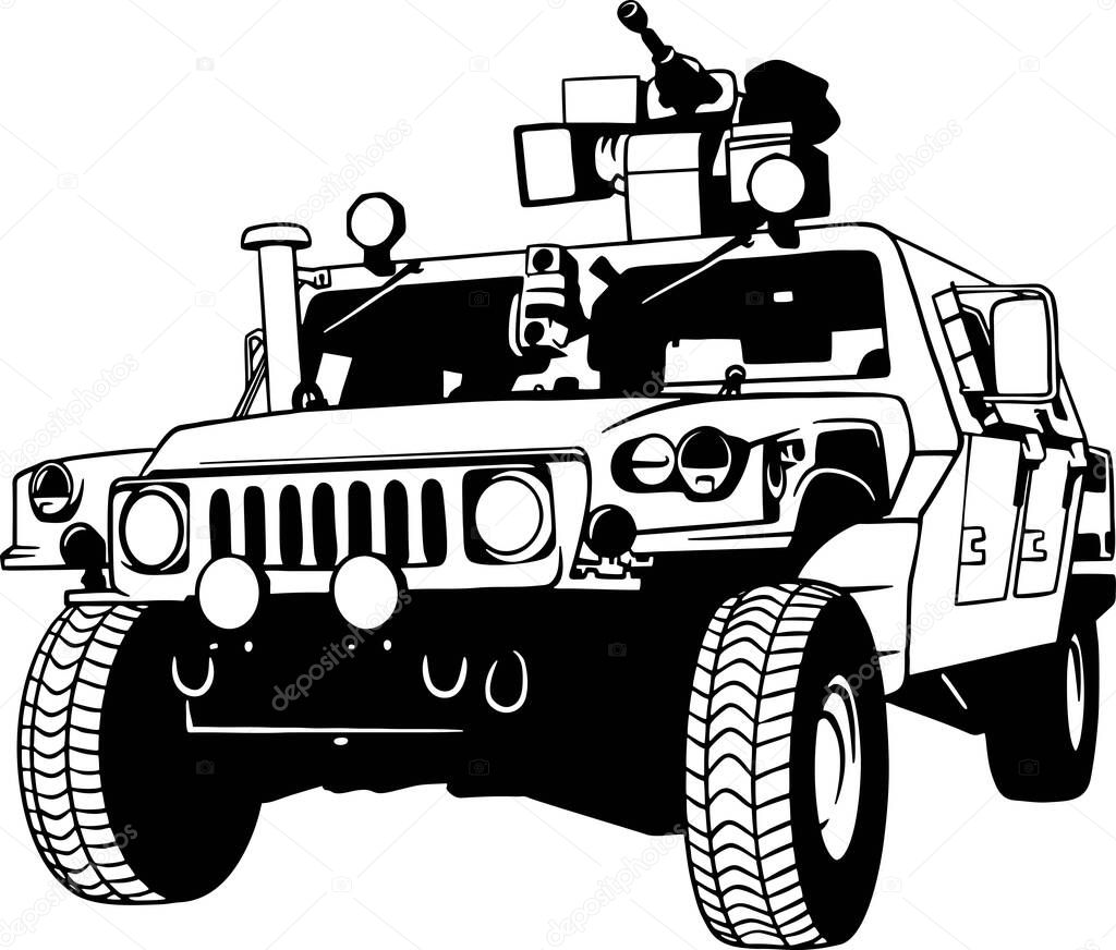 humvee military vehicle with heavy machine gun