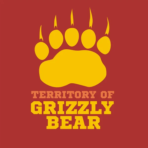 Footprint grizzly bear -  vector illustration Stock Illustration