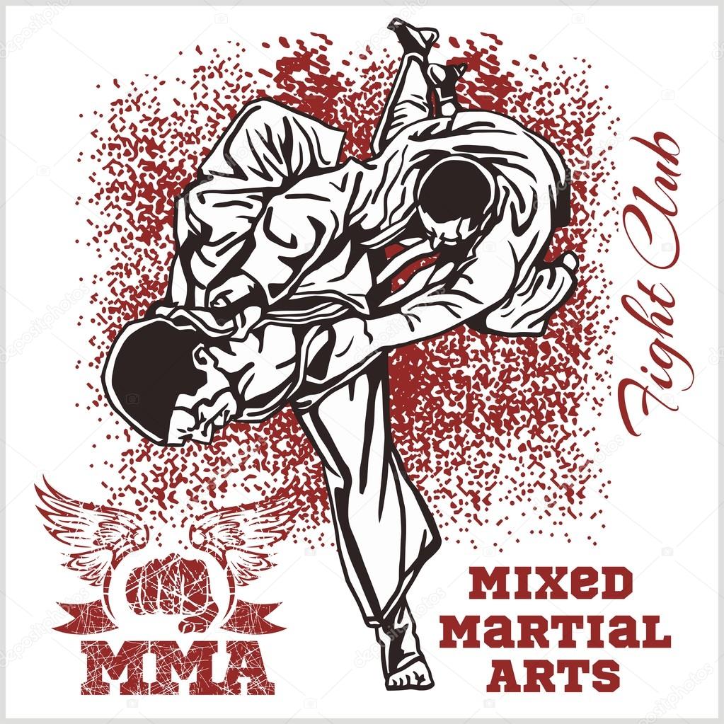 Match two fighters of martial mixed arts. Stock Vector Image by