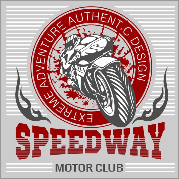 Motorcycle - extreme sport. Vector Emblem.