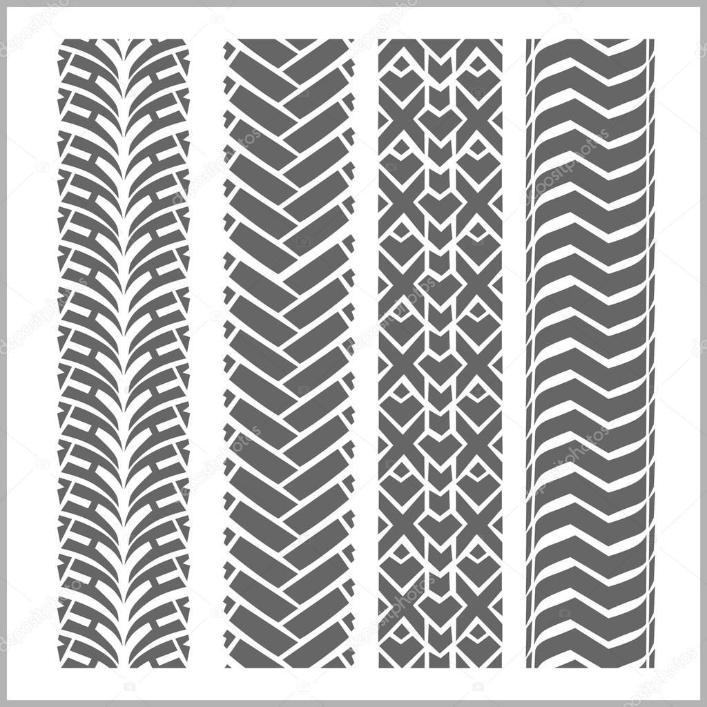 Download Clipart: tire tread | Car tire tracks - vector set — Stock ...
