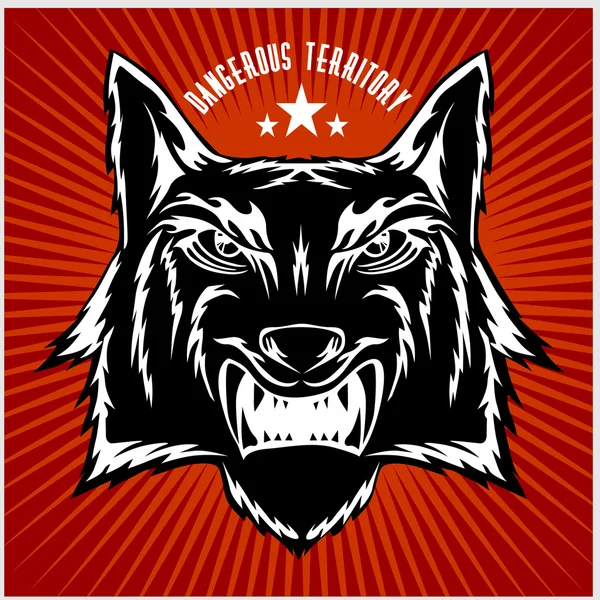 Retro wolf mascot athletic design complete with head. Stock Picture