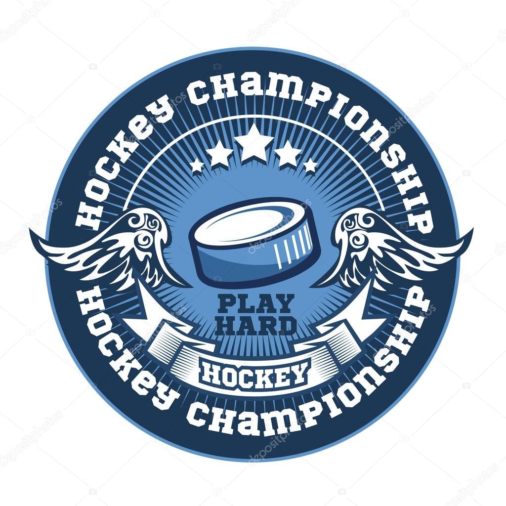 Hockey team logo template. Emblem, logotype template, tshirt apparel