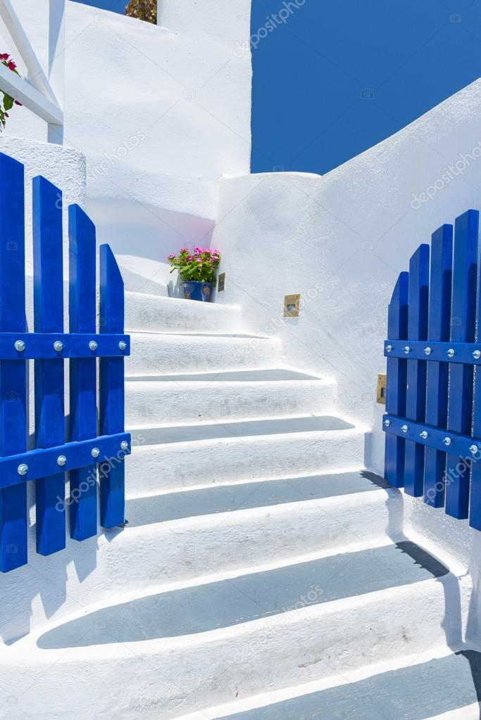 Staircase And Traditional Architecture In Santorini, Greece