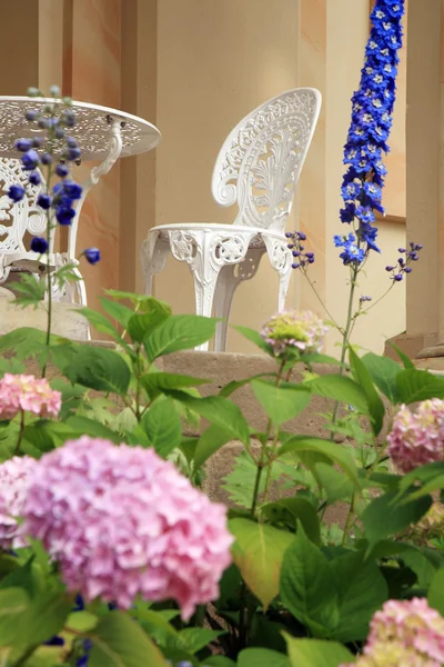 Terrace with flower of the castle — Stock Photo, Image