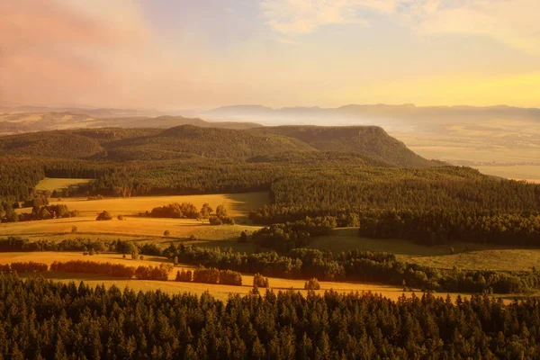 Blick Vom Großen Szczeliniec Szczeliniec Wielki Höchster Gipfel Des Stolowe — Stockfoto