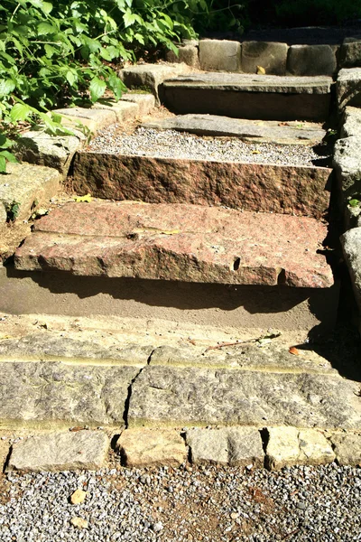 Stone staircase in a rustic home garden — Stock Photo, Image