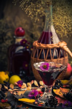 Hediyeler sonbahar mutfak tatlı aromatik içecek tentür chokeberry