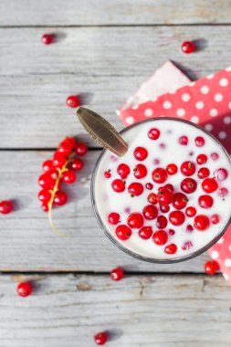 Ayran meyve kırmızı Frenk üzümü tablo Bahçe