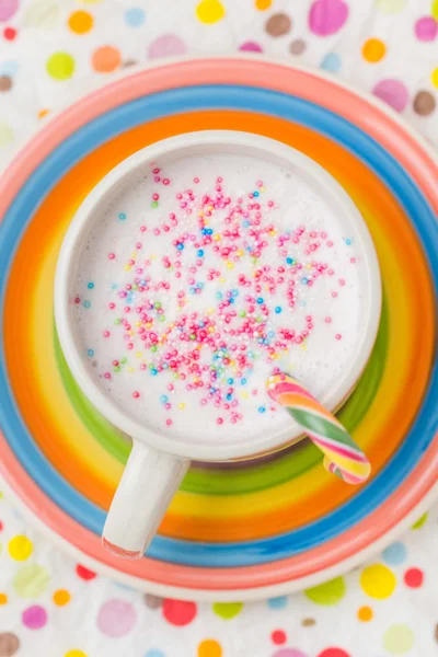 Spring Drink Vanille Milchshake Streusel — Stockfoto