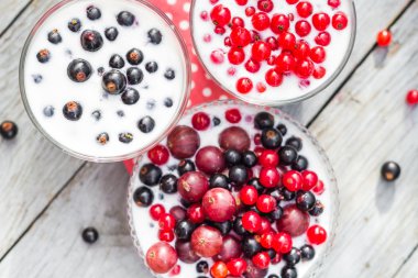 Kokteyl kırmızı meyve Siyah frenk üzümü tablo Bahçe