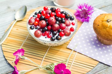 Kahvaltı Bahçe meyve kuş üzümü bektaşi ayran