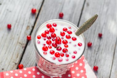 Ayran meyve kırmızı Frenk üzümü tablo Bahçe