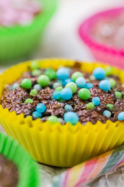 Renkli vertigo muffins farklı renkler