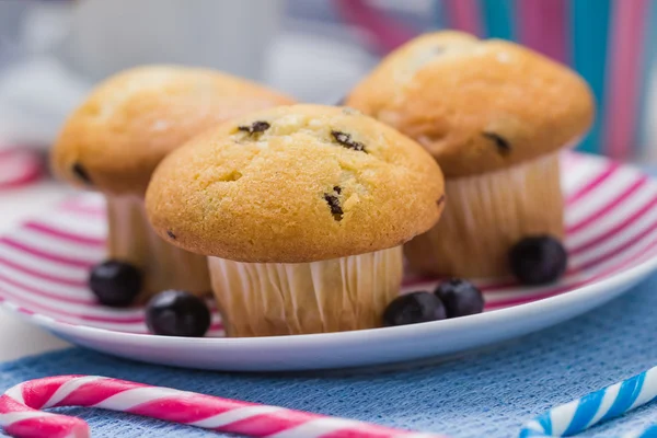 Plody brusinek sladké výborné muffiny — Stock fotografie
