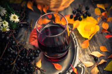 Sonbahar mutfak tentür chokeberry sahne vintage