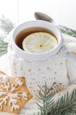 Festival akşam çay limon tatlı gingerbreads