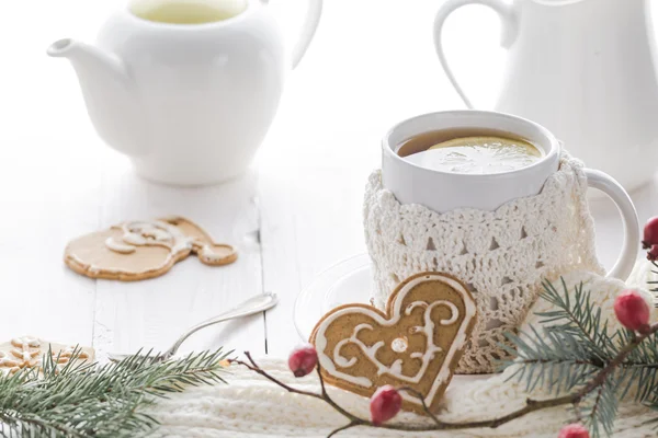 Julen varmt te med kalla dagar — Stockfoto