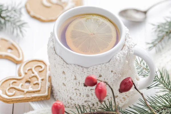 Thé chaud de Noël avec jours froids — Photo